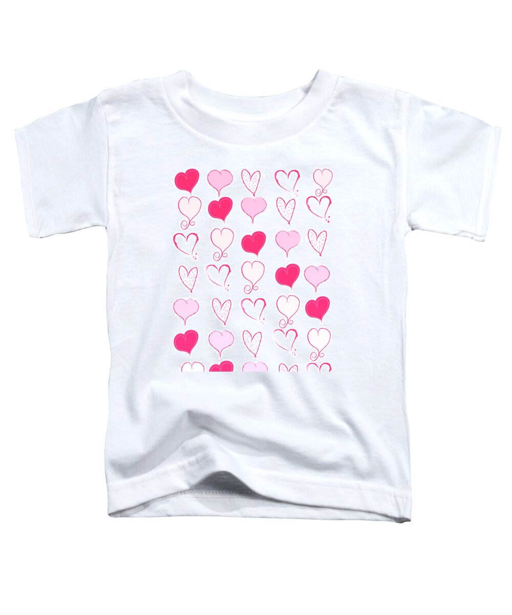 Hearts Toddler T-Shirt featuring the digital art Lots of Pink by Moira Law