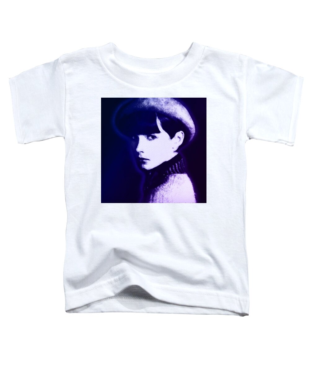Louise Brooks Toddler T-Shirt featuring the digital art Louise Brooks The Girl in the Black Helmet Series by Louise Brooks