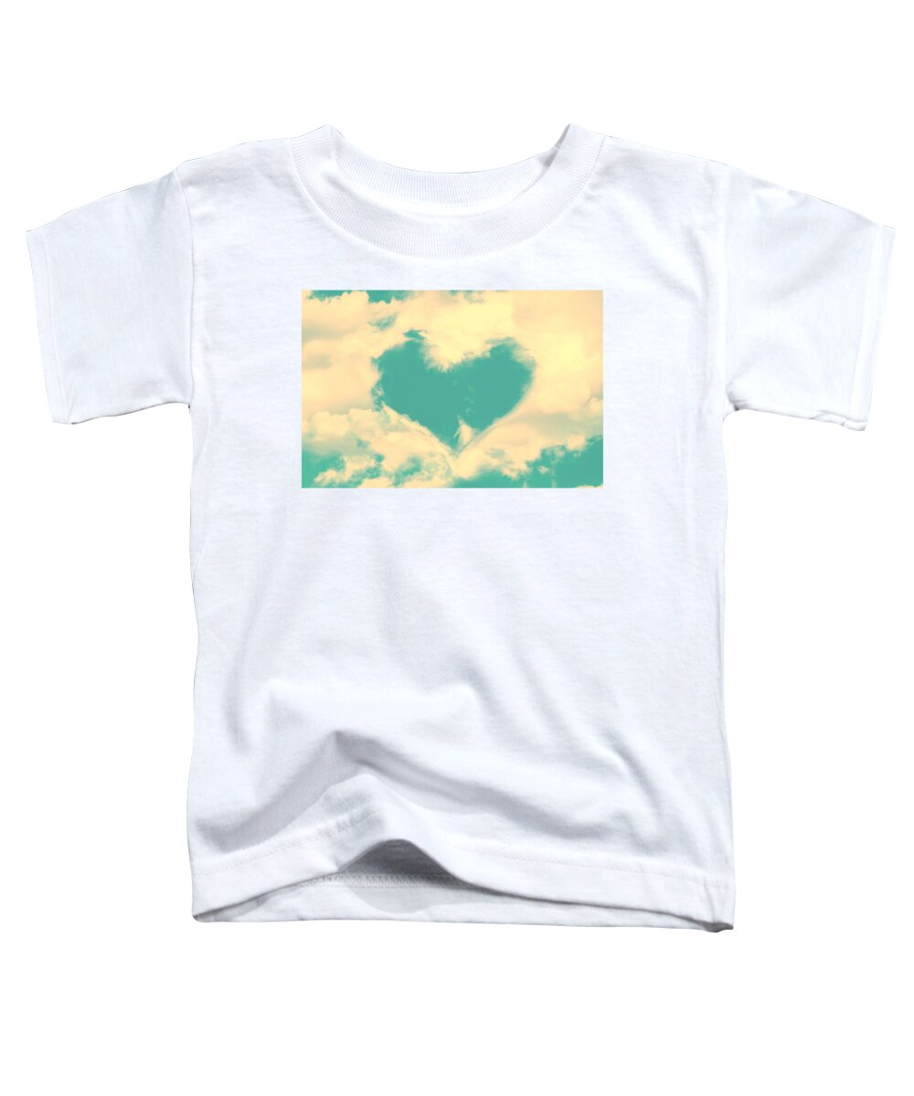 Heart Toddler T-Shirt featuring the photograph Love in the clouds by Delphimages Photo Creations