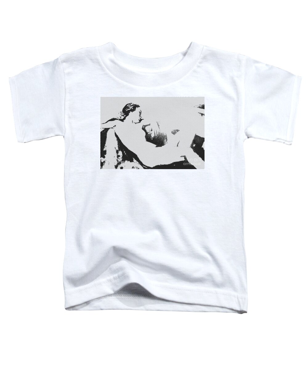Lady Toddler T-Shirt featuring the digital art Lying beauty - presented in a minimalist way by Eva-Maria Di Bella