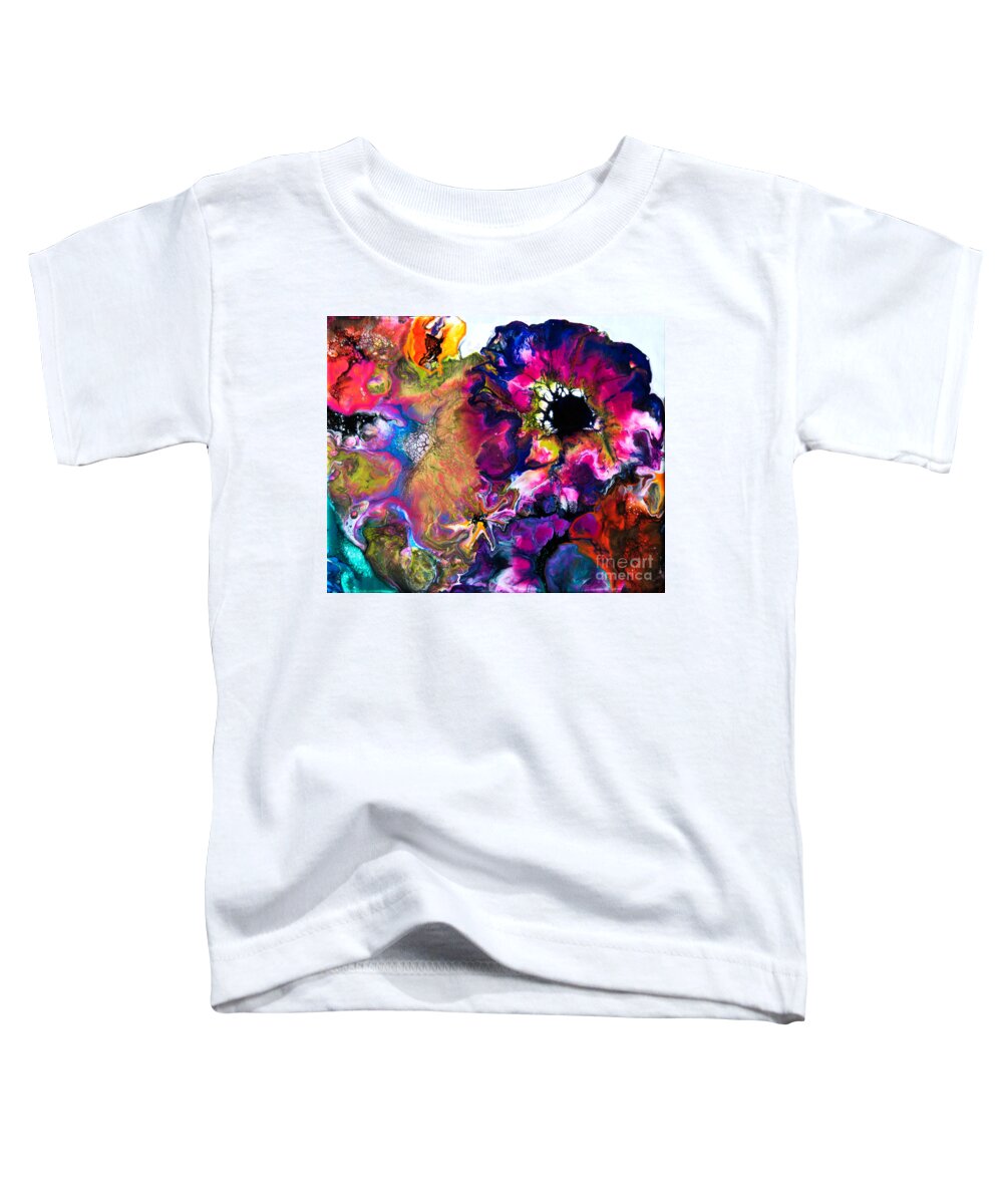 Comellingflowers Toddler T-Shirt featuring the painting Magic Garden 7891 by Priscilla Batzell Expressionist Art Studio Gallery