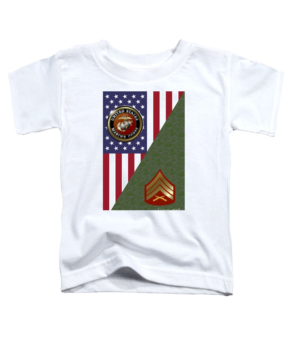 United Toddler T-Shirt featuring the digital art Marine Sergeant by Bill Richards