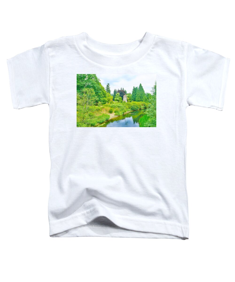 Water Toddler T-Shirt featuring the photograph Marymoor Park Windmill by Bill TALICH
