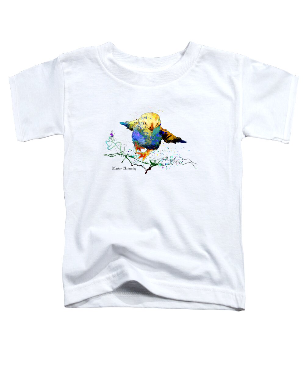 Birds Toddler T-Shirt featuring the mixed media Master Chickovsky by Miki De Goodaboom