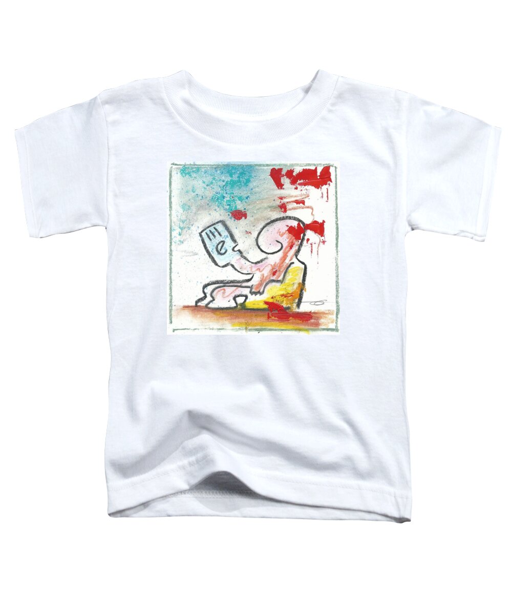 Skredch Toddler T-Shirt featuring the mixed media Me-reader by Eduard Meinema