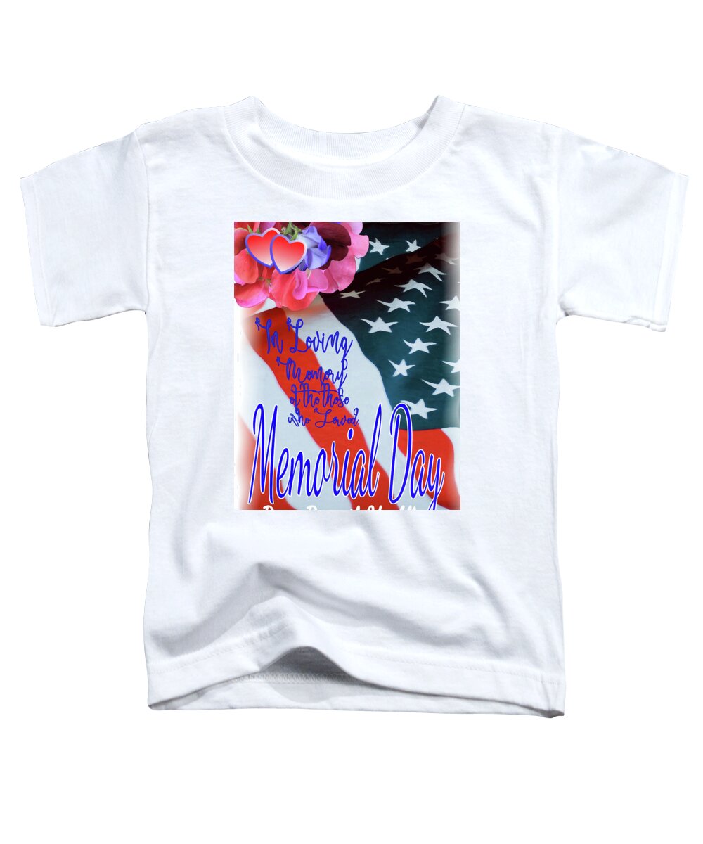 Memorial Day Toddler T-Shirt featuring the digital art Memorial Day USA Card by Delynn Addams