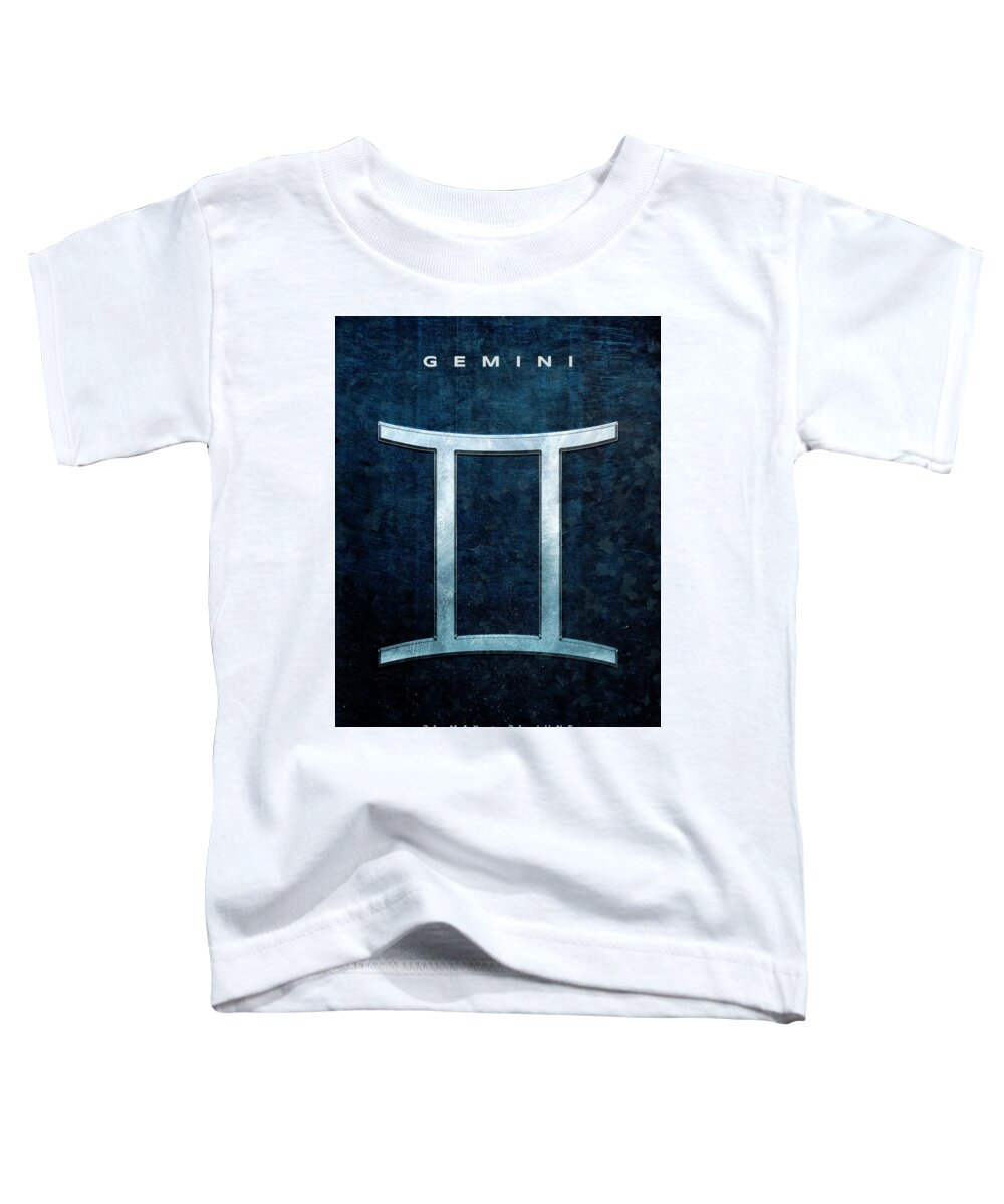 Astrology Toddler T-Shirt featuring the digital art Metal Gemini by Andrea Gatti
