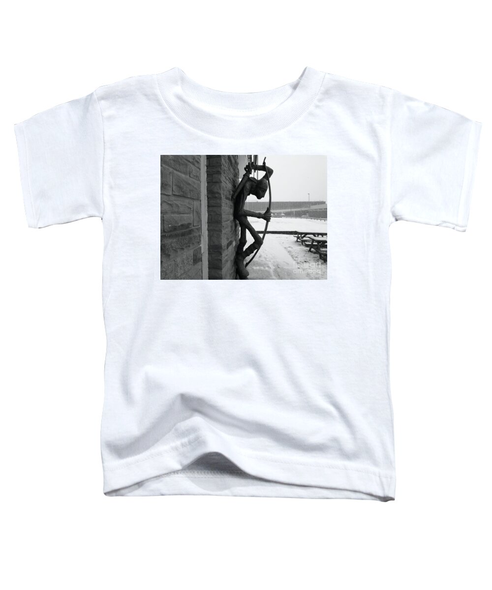 Middleton Archer Toddler T-Shirt featuring the photograph Middleton Archer with a monochrome effect by Pics By Tony
