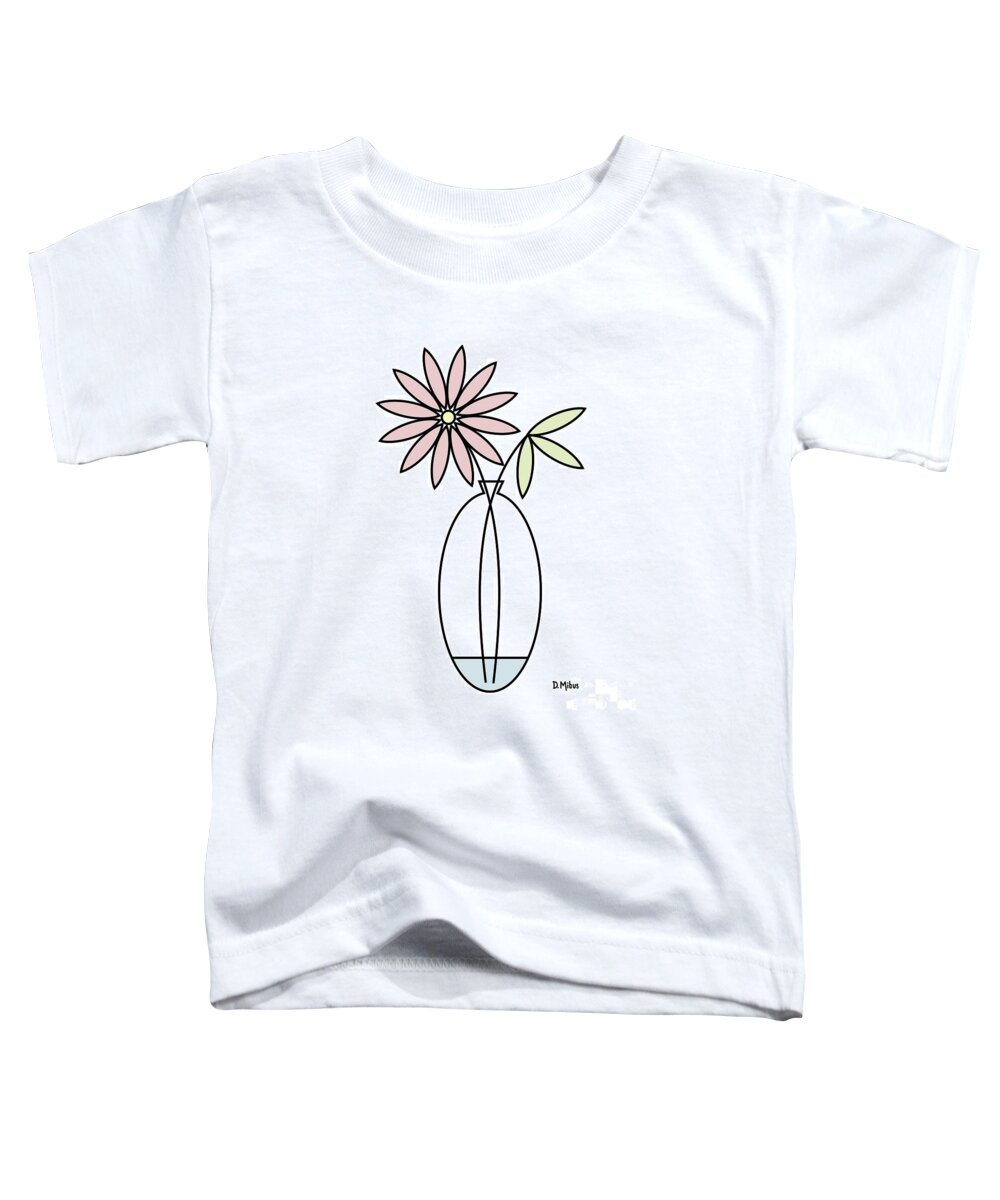 Minimalistic Design Toddler T-Shirt featuring the digital art Minimal Plant in Vase 4 by Donna Mibus