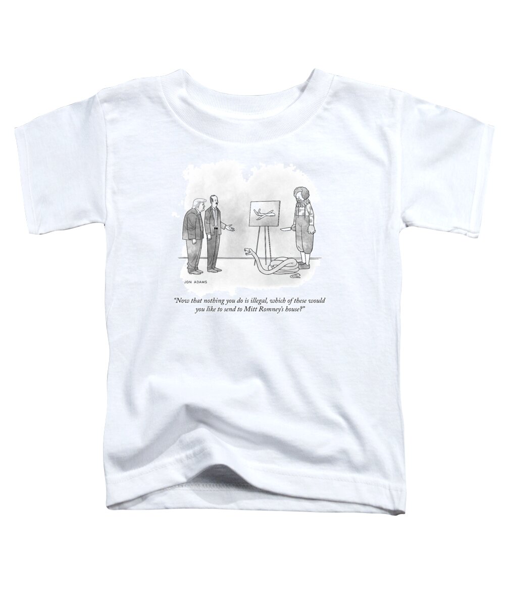 Now That Nothing You Do Is Illegal Toddler T-Shirt featuring the drawing Mitt Romney's House by Jon Adams