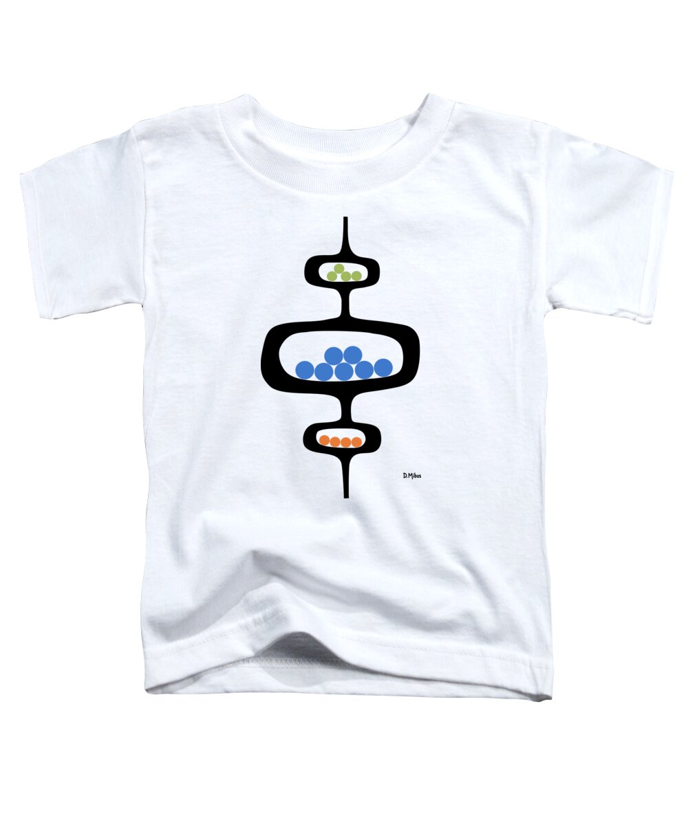 Mid Century Pods Toddler T-Shirt featuring the digital art Mod Pod 1 with Circles by Donna Mibus