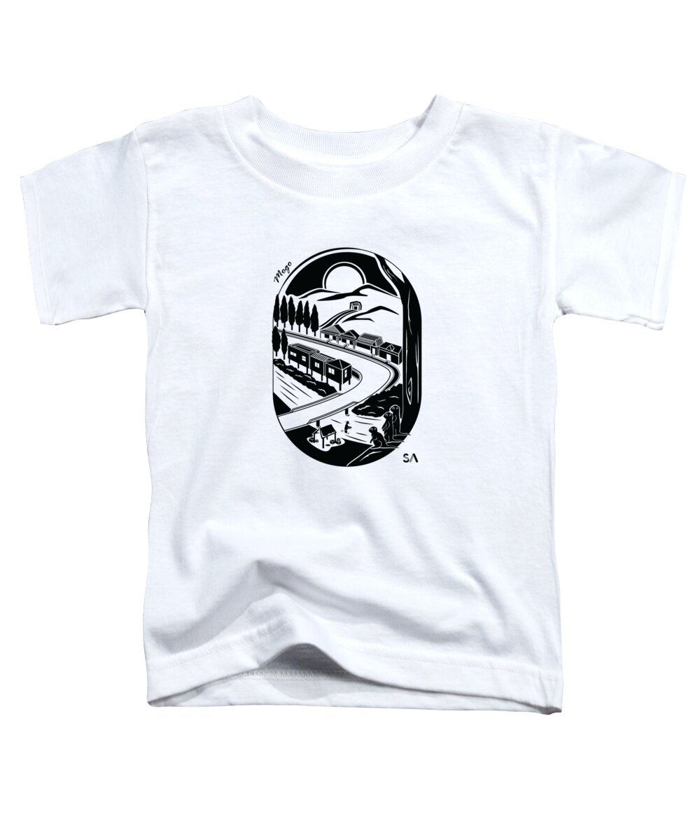 Black And White Toddler T-Shirt featuring the digital art Mogo by Silvio Ary Cavalcante