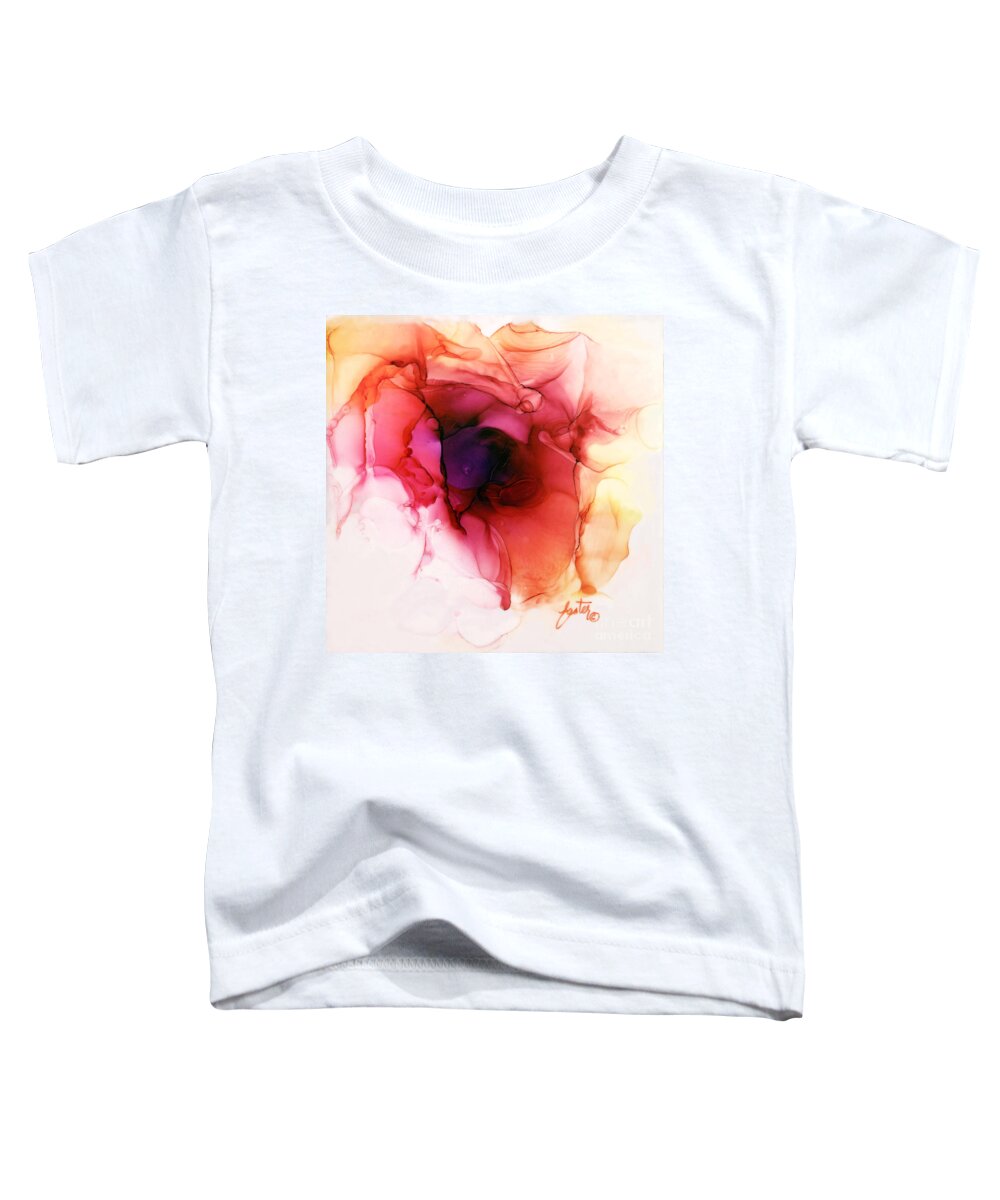 Morning Rose Toddler T-Shirt featuring the painting Morning Rose by Daniela Easter