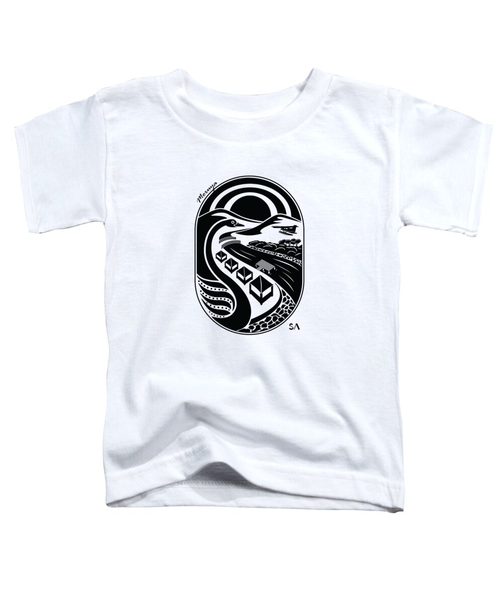 Black And White Toddler T-Shirt featuring the digital art Moruya by Silvio Ary Cavalcante