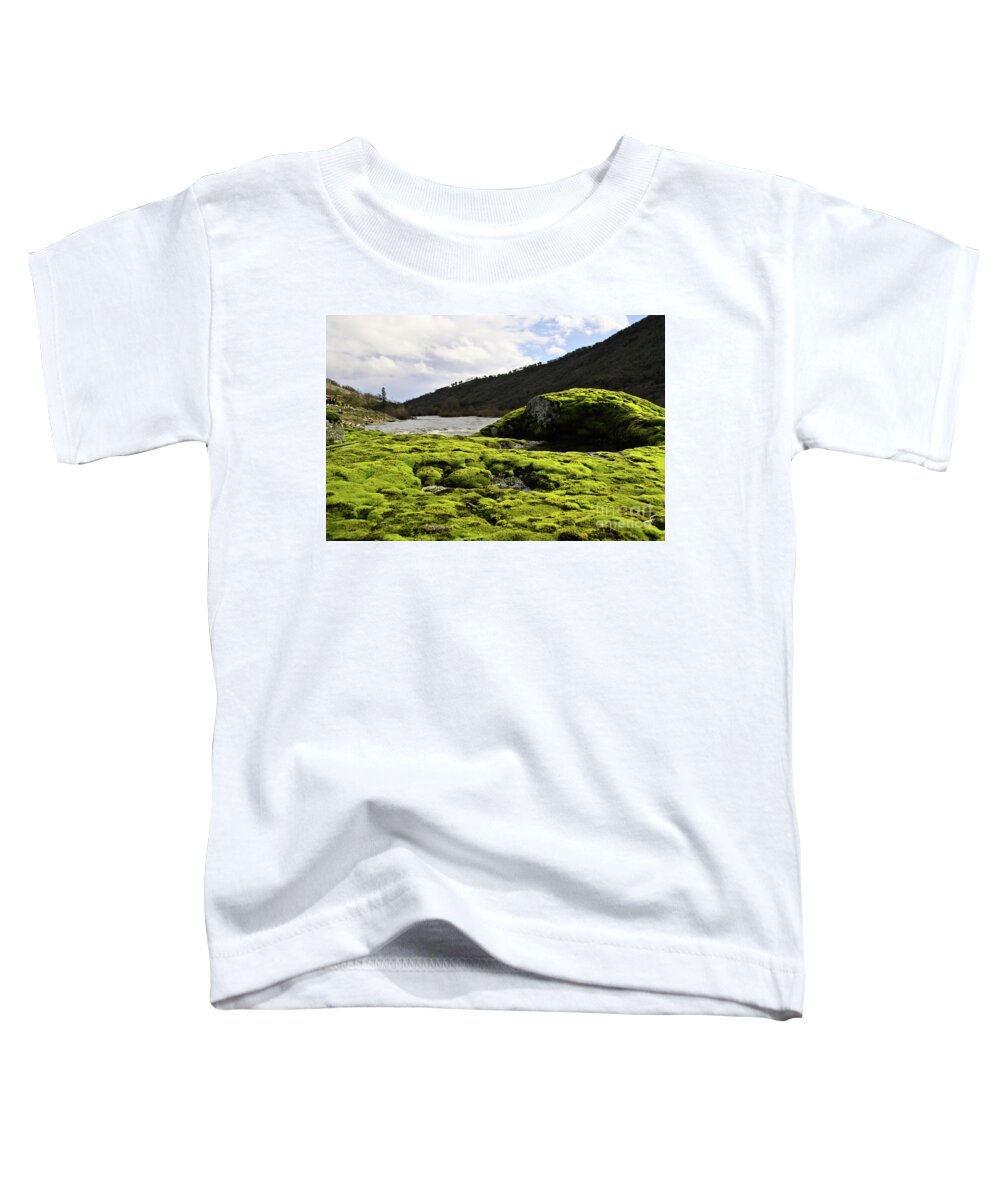 Rouge Toddler T-Shirt featuring the photograph Moss on the Rocks by Theresa Fairchild