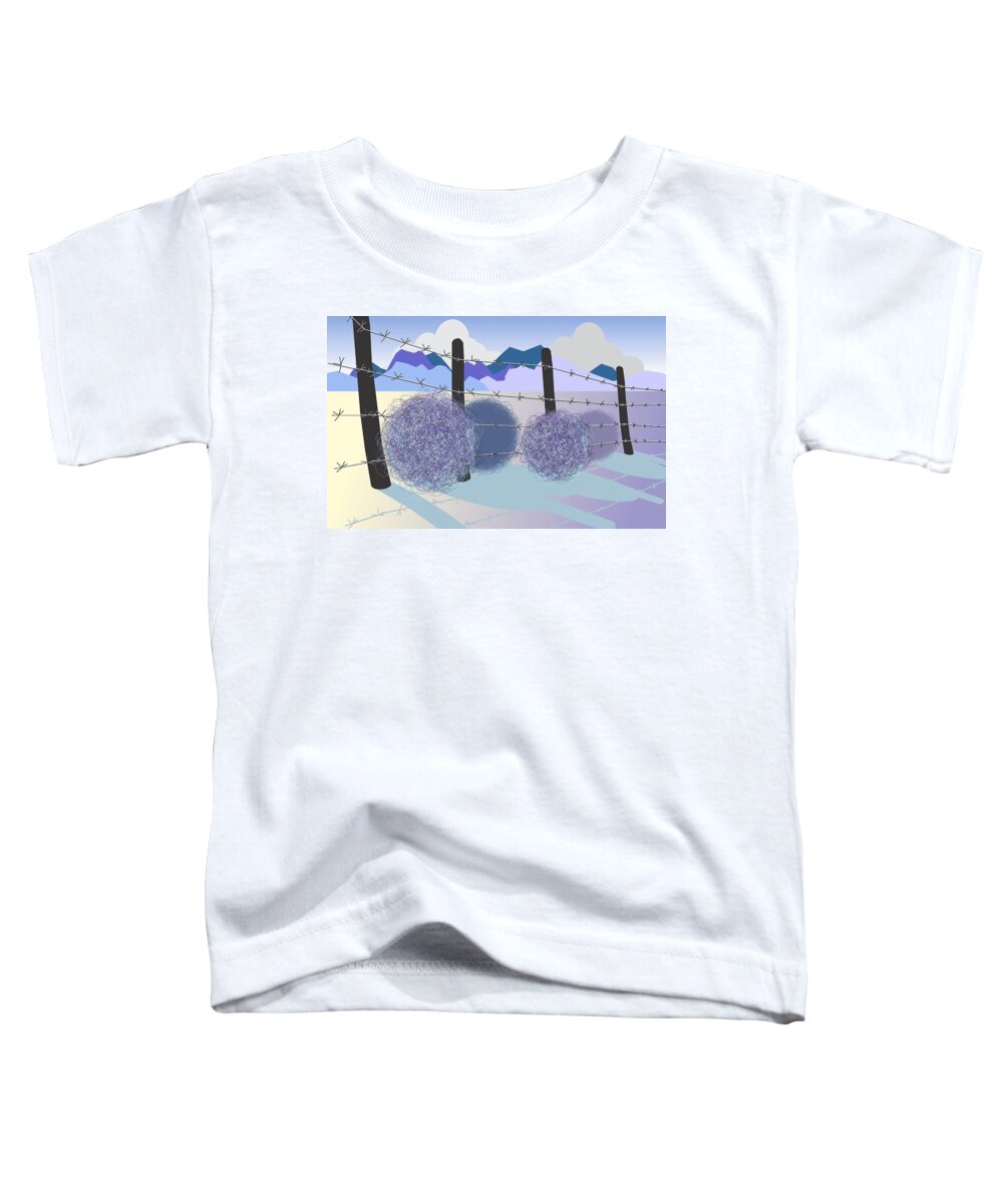 Landscape Toddler T-Shirt featuring the digital art Mountain Blue Vista by Ted Clifton