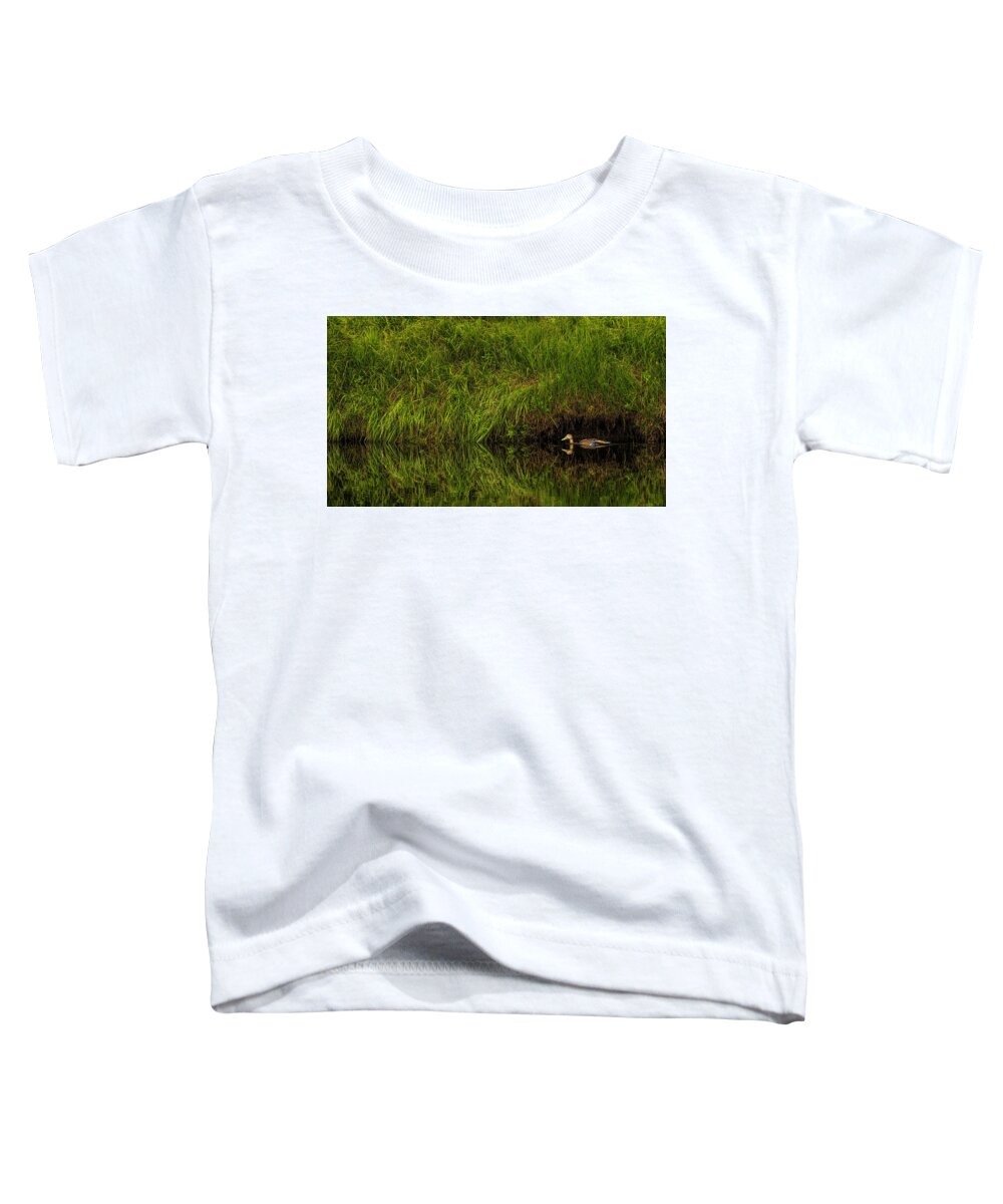 Mallard Duck Toddler T-Shirt featuring the photograph My Hiding Place by Pamela Dunn-Parrish