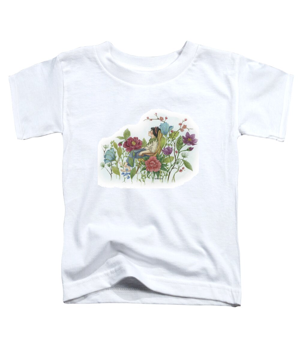 Soosh Toddler T-Shirt featuring the drawing My sweet garden by Soosh