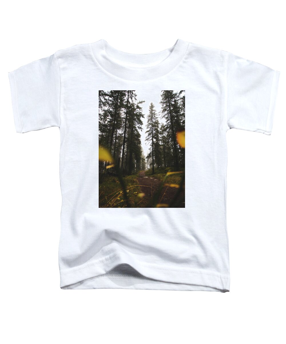 Outdoor Toddler T-Shirt featuring the photograph Mysterious misty forest in the rain by Vaclav Sonnek