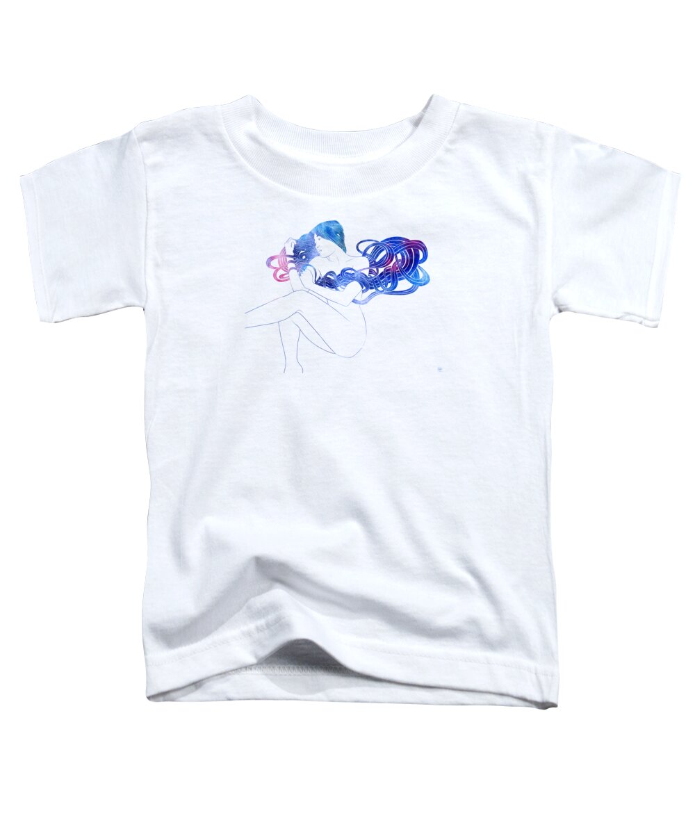 Siren Toddler T-Shirt featuring the mixed media Nereid CXXXVIII by Stevyn Llewellyn