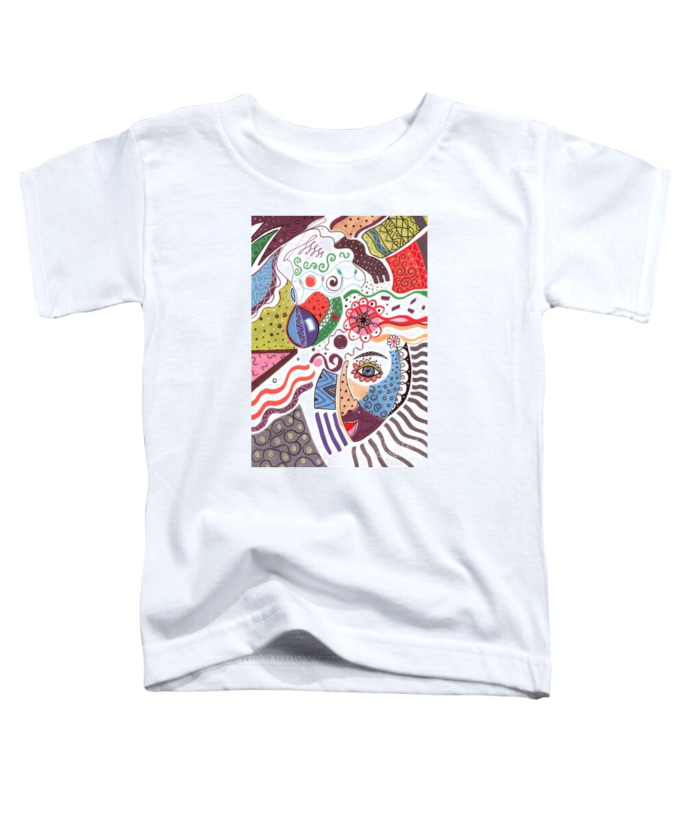 Never Stop Dreaming By Helena Tiainen Toddler T-Shirt featuring the drawing Never Stop Dreaming by Helena Tiainen