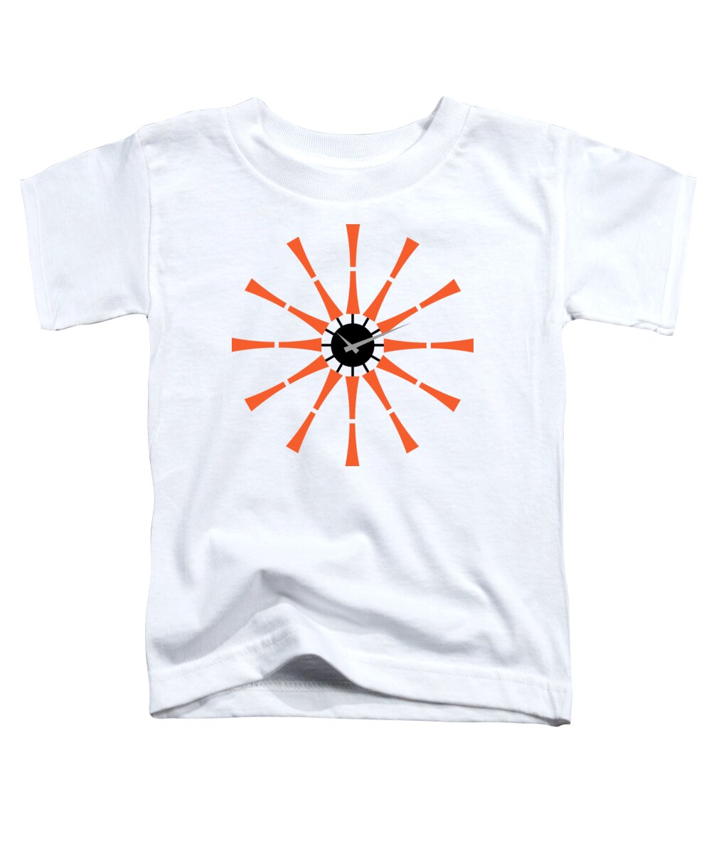 Mid Century Modern Toddler T-Shirt featuring the digital art No Background Spindle Clock by Donna Mibus