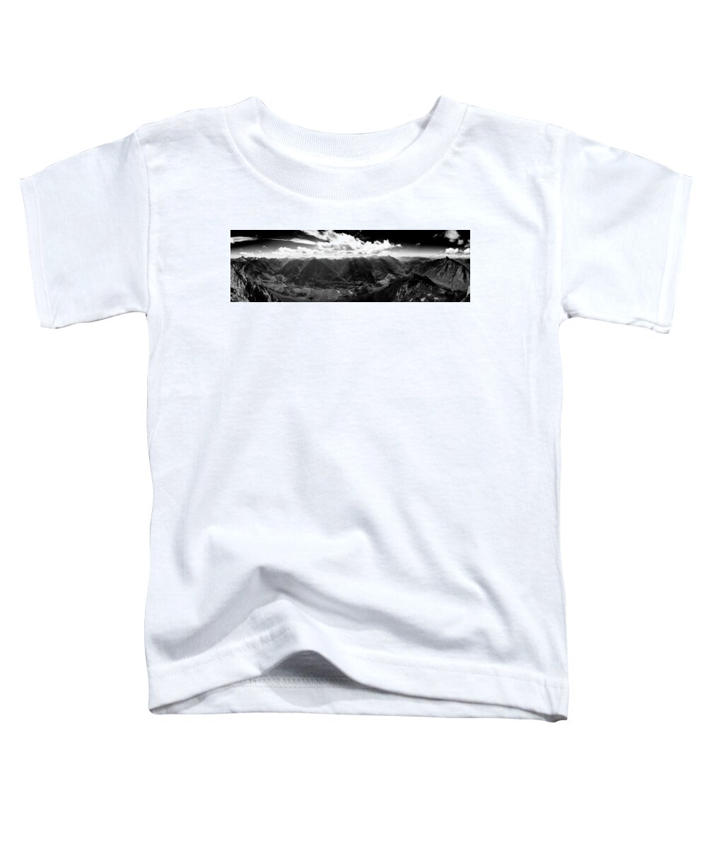 Black Toddler T-Shirt featuring the photograph North Cascades Western Edge 4 Black and White by Pelo Blanco Photo