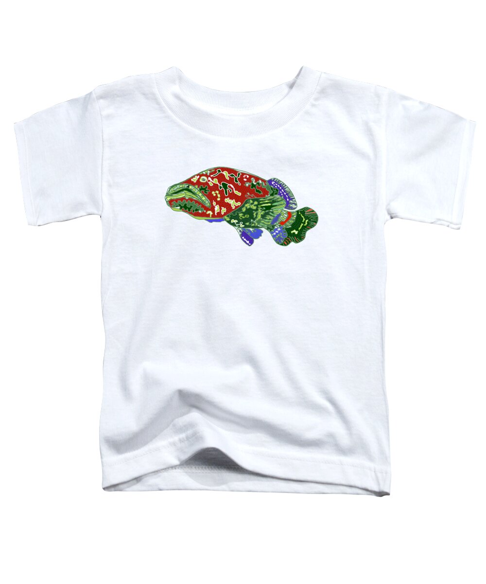 Fish Toddler T-Shirt featuring the digital art Grouper Fish by Robert Yaeger