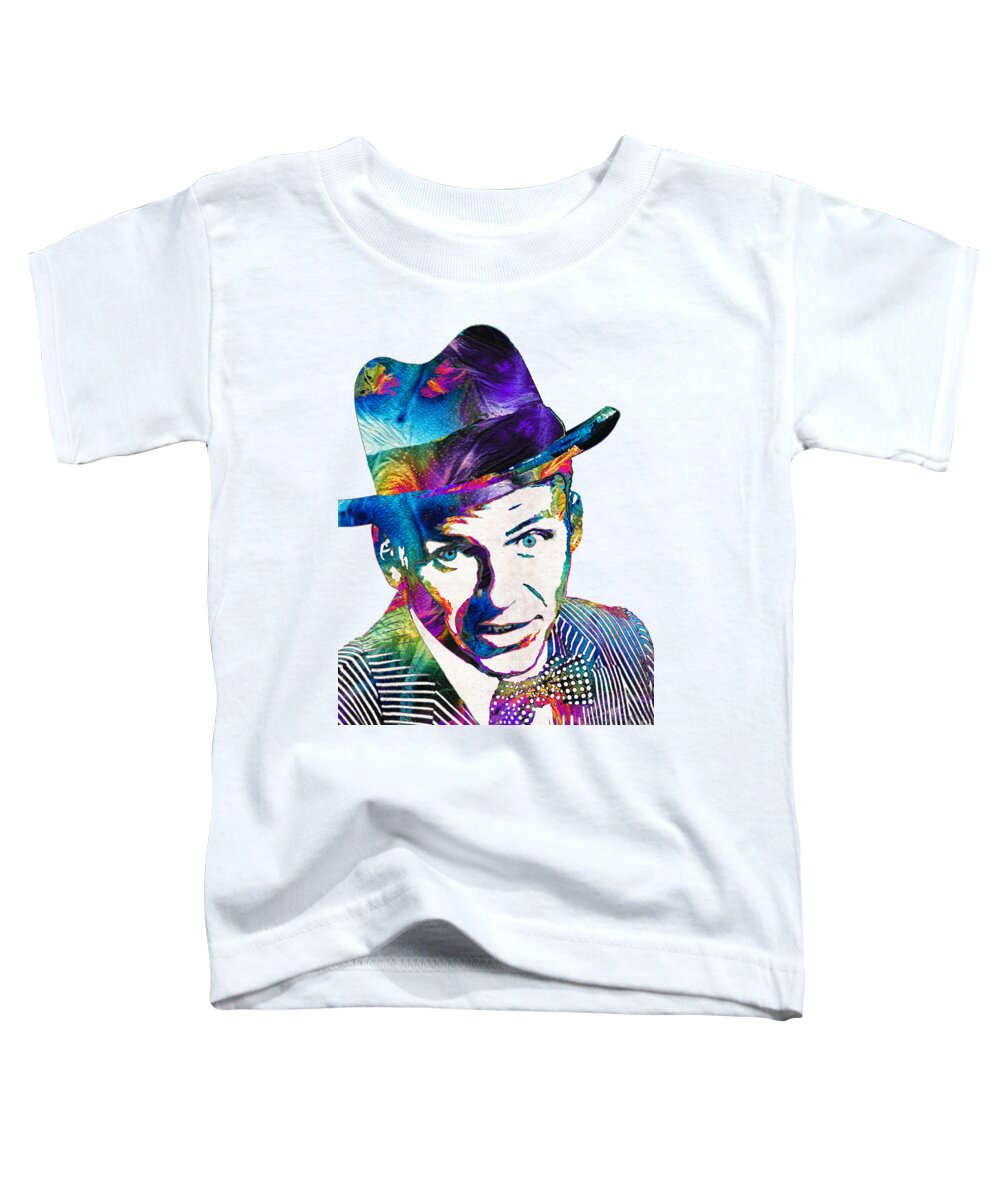 Frank Sinatra Toddler T-Shirt featuring the painting Old Blue Eyes - Frank Sinatra Tribute by Sharon Cummings