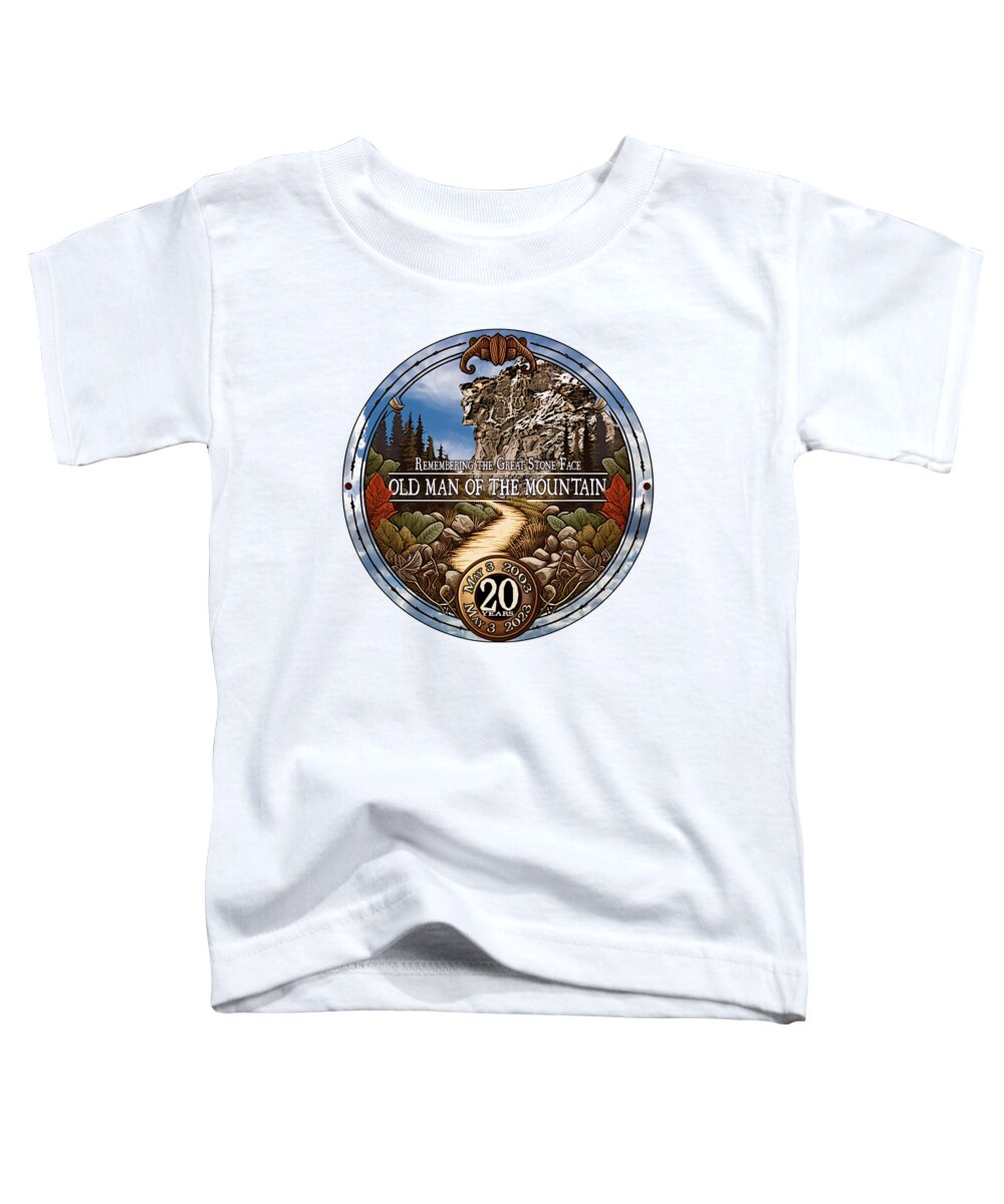 Old Toddler T-Shirt featuring the photograph Old Man of The Mountain 20 Year Remembrance V4 by White Mountain Images
