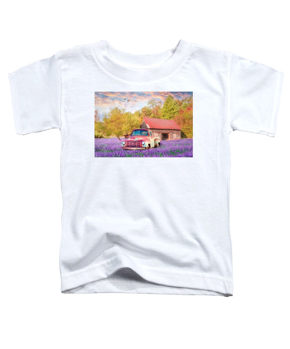 1949 Toddler T-Shirt featuring the photograph Old Truck Wildflower Meadow by Debra and Dave Vanderlaan