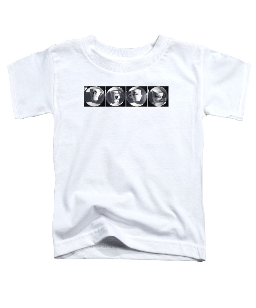 Italian Coffee Toddler T-Shirt featuring the photograph Old Vintage ITALIAN BAR ESPRESSO COFFEE CUPS BW by Stefano Senise