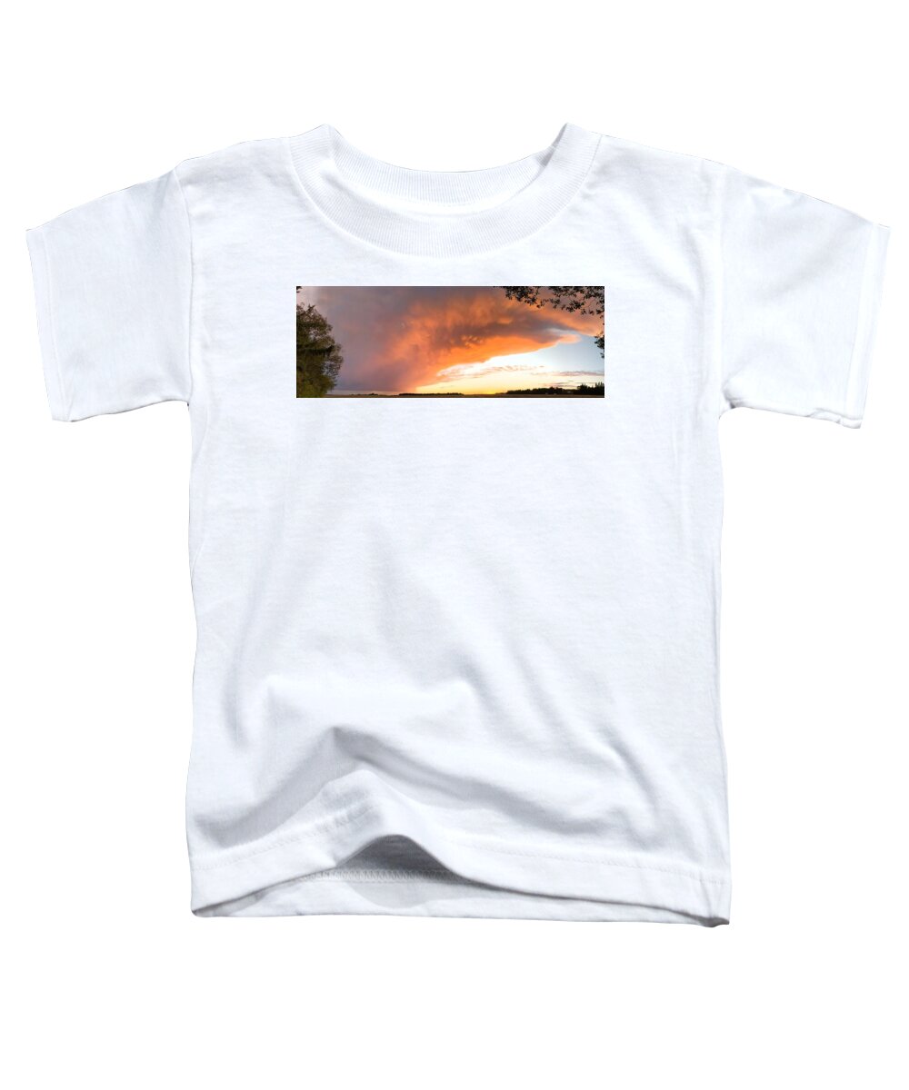 Sunset Toddler T-Shirt featuring the photograph Orange sunset by Lisa Mutch