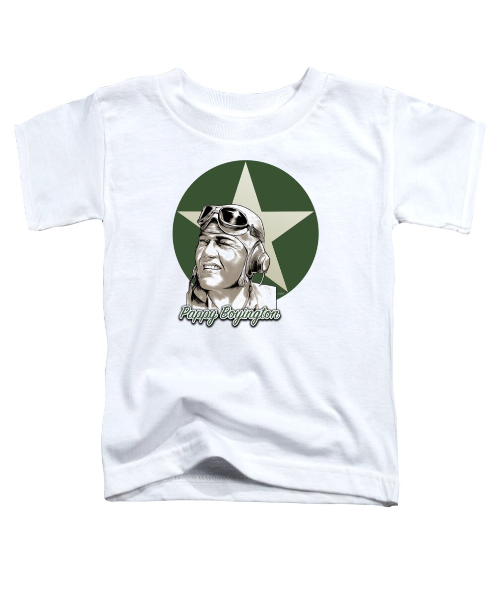 Pappy Boyington Toddler T-Shirt featuring the digital art Pappy by Greg Joens