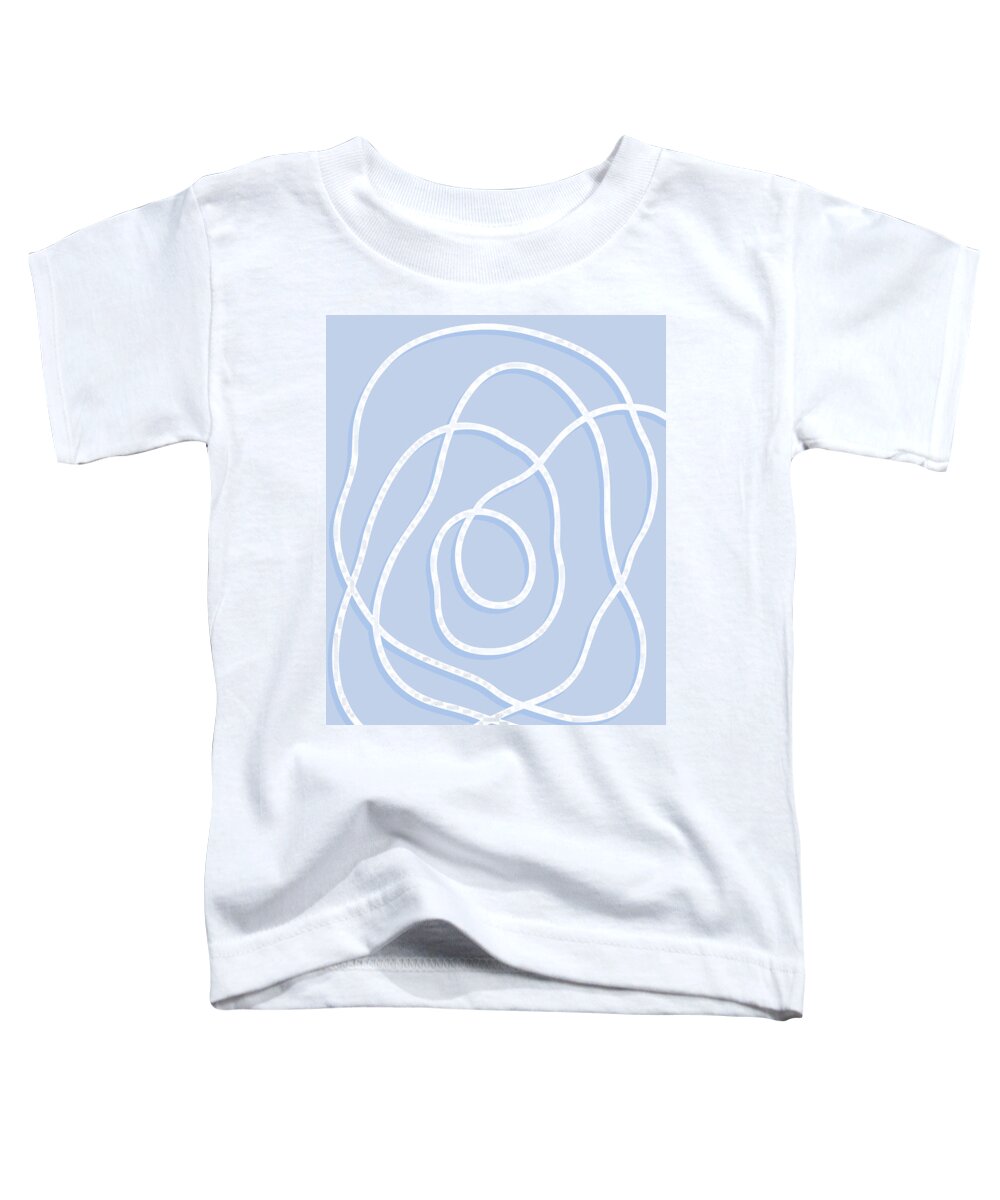 Nikita Coulombe Toddler T-Shirt featuring the painting Pearl Drop 5 in blue by Nikita Coulombe