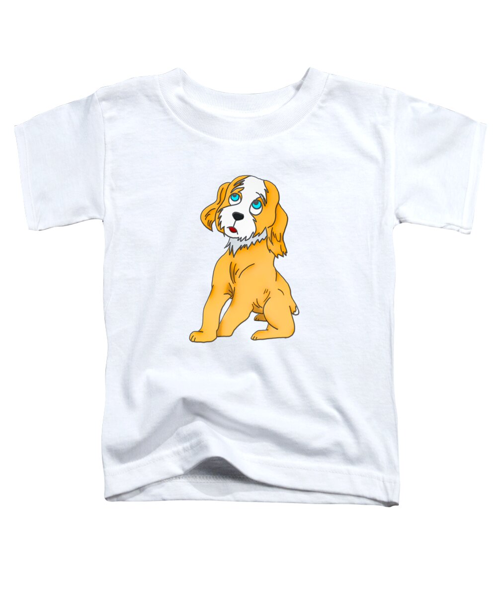 Puppy Toddler T-Shirt featuring the digital art Pensive Puppy Dog by John Haldane