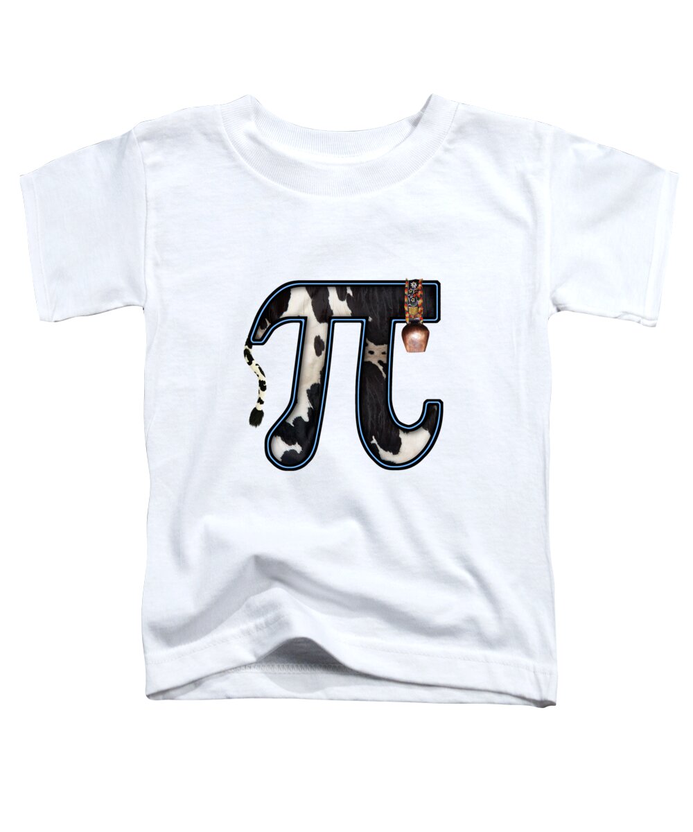 Cow Pi Toddler T-Shirt featuring the digital art Pi - Pun - Cow Pi by Mike Savad