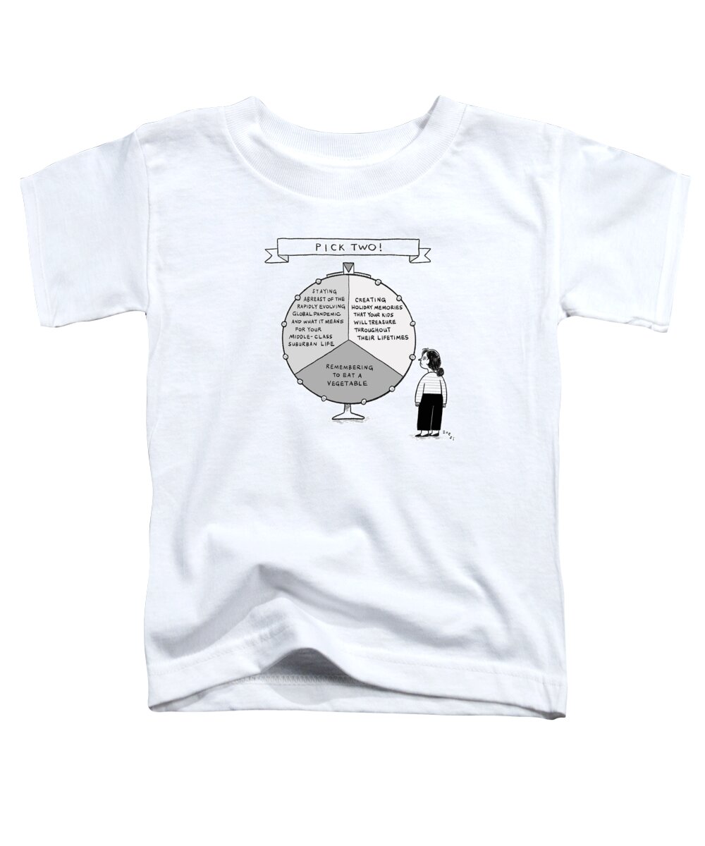 Captionless Toddler T-Shirt featuring the drawing Pick Two by Zoe Si
