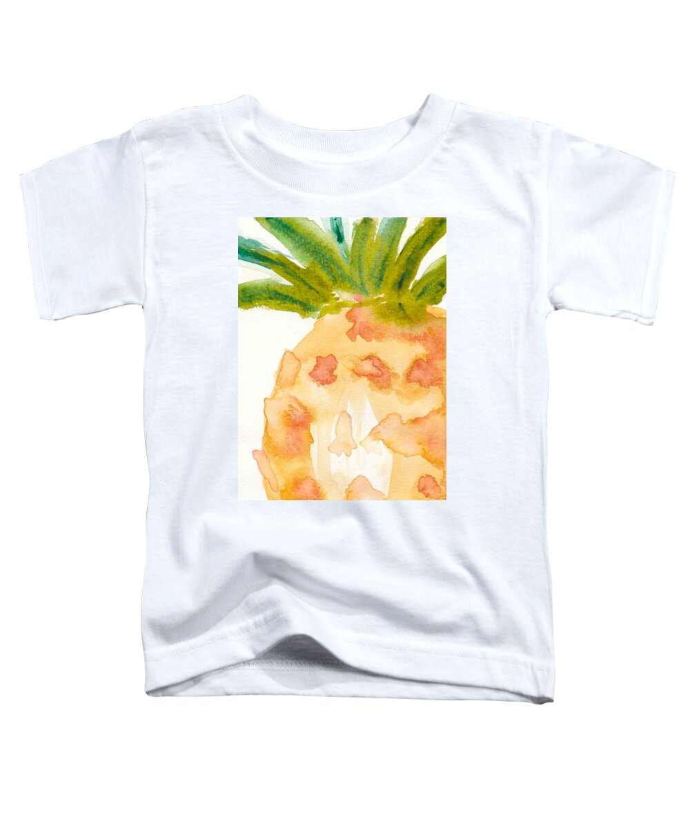 Pineapple Toddler T-Shirt featuring the painting Pina by Bonny Puckett