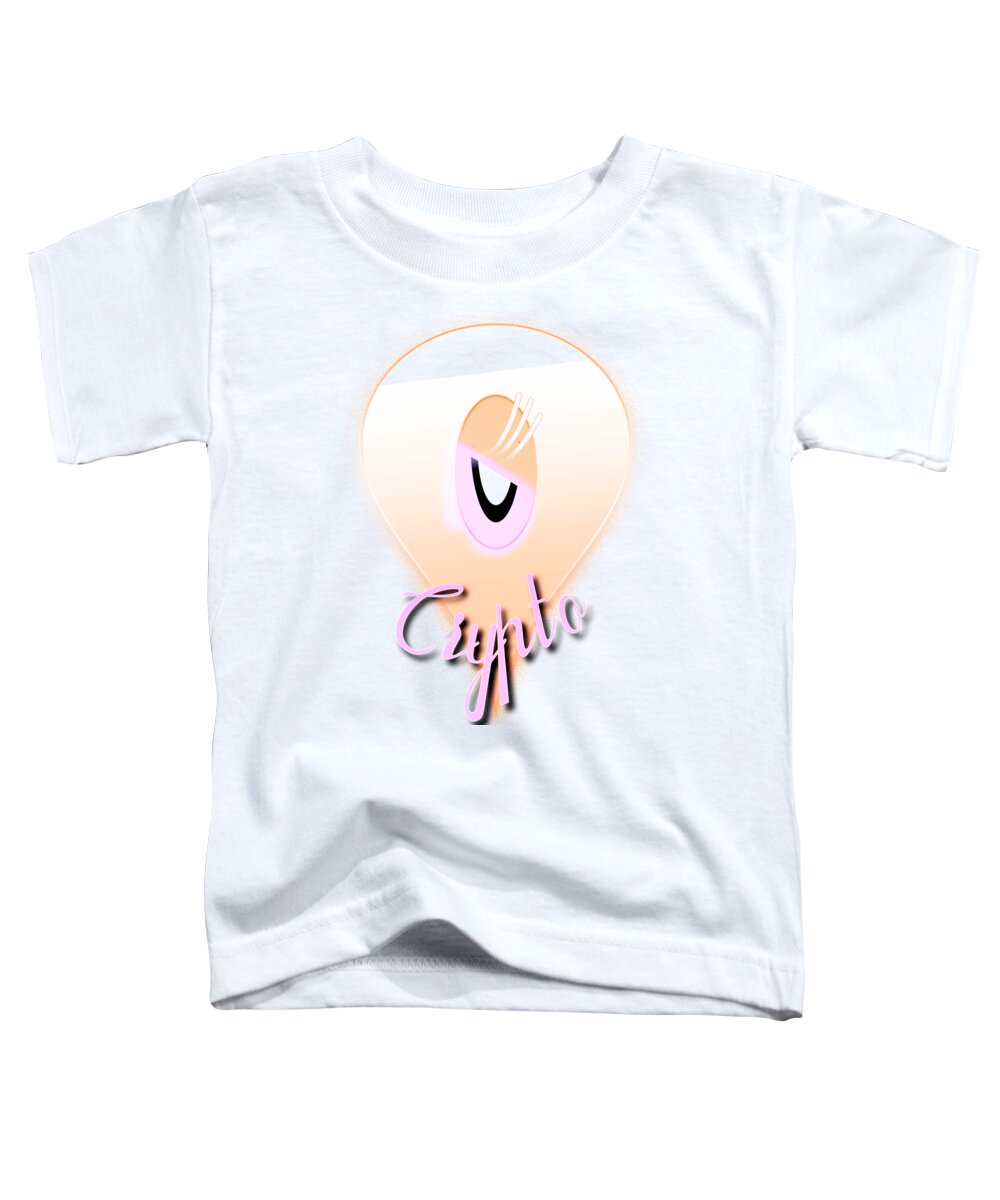 Pink Toddler T-Shirt featuring the digital art Pink and Peach Crypto Orb Family Floater Spy Ghostly Impression by Delynn Addams