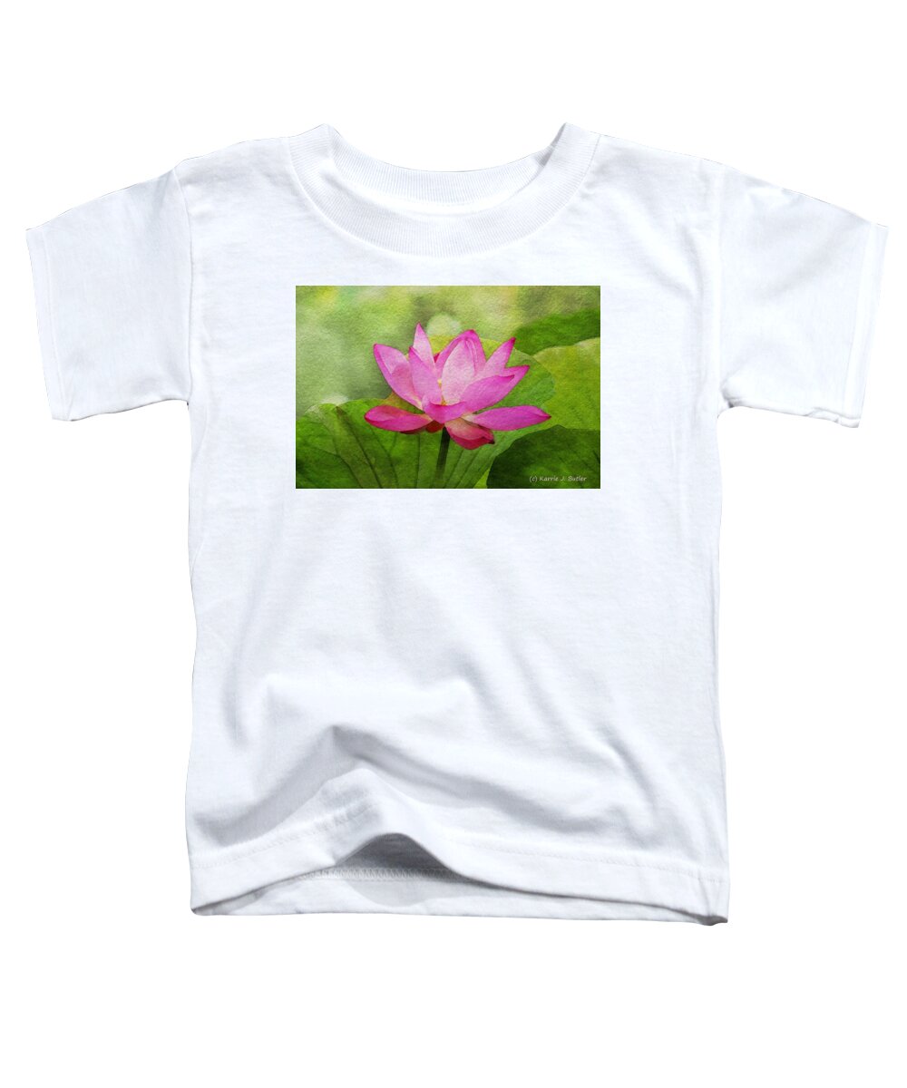 Lotus Toddler T-Shirt featuring the painting Pink Lotus Flower by Karrie J Butler