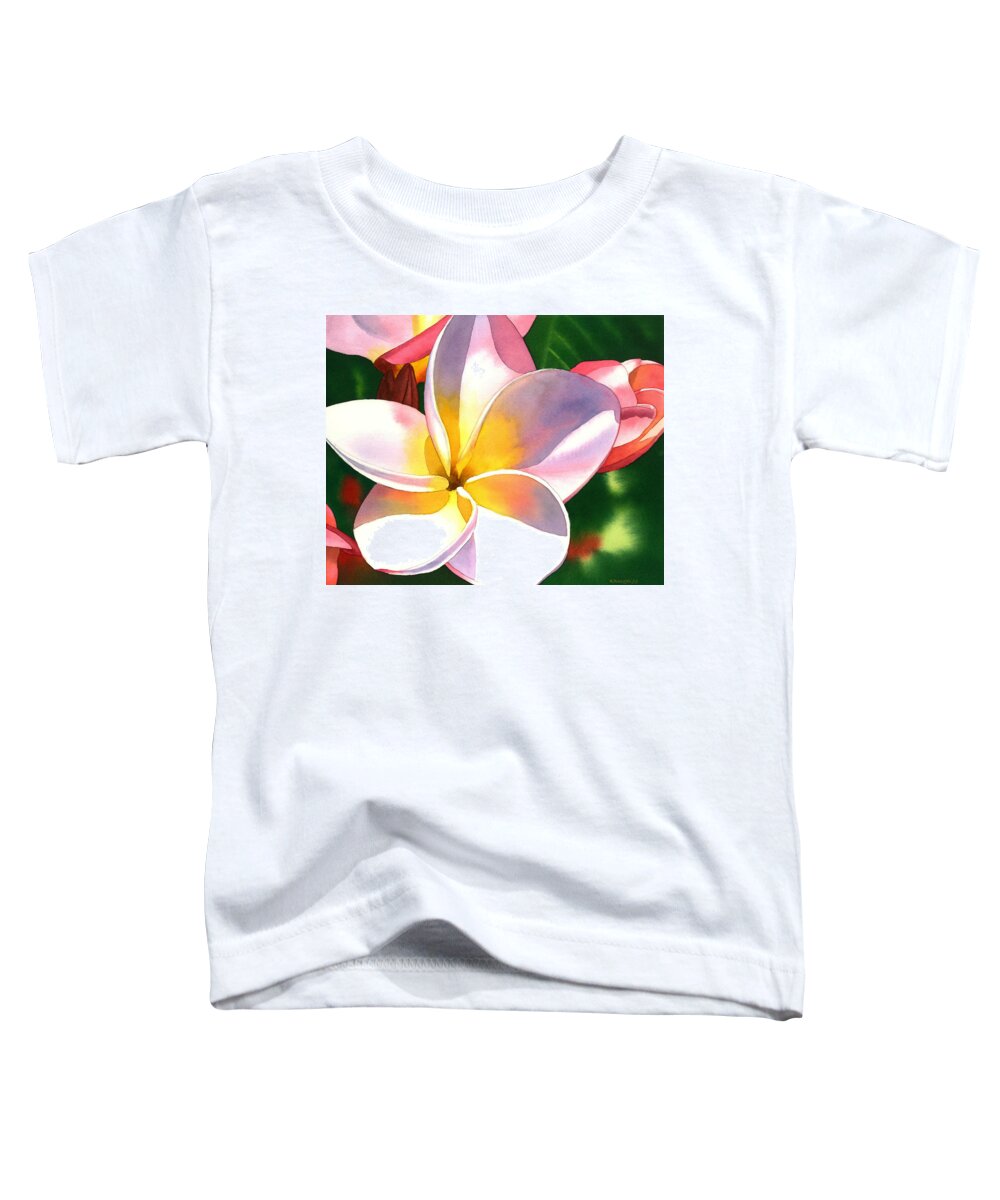 Plumeria Toddler T-Shirt featuring the painting Plumeria by Espero Art