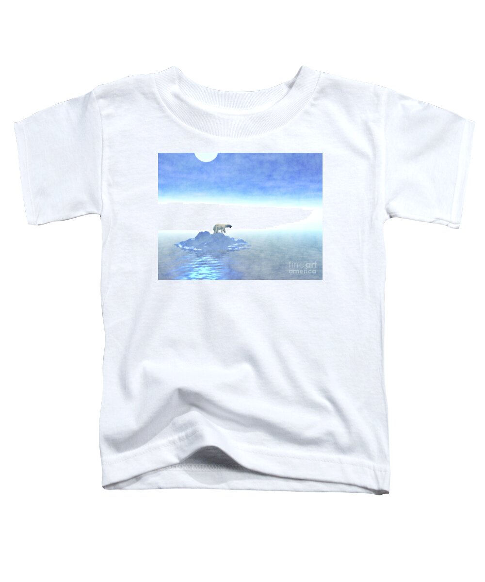 Polar Bear Toddler T-Shirt featuring the digital art Polar Bear On Iceberg by Phil Perkins