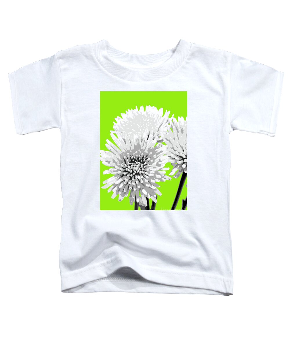 Popart Toddler T-Shirt featuring the photograph PopART Anastacia Chrysanthemum-White-Lime by Renee Spade Photography