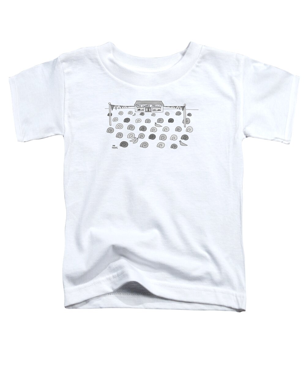Used Toddler T-Shirt featuring the drawing Pre Owned Shells by Amy Hwang