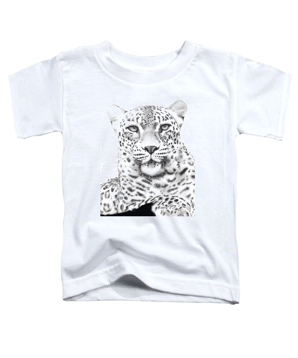 Pen And Ink Toddler T-Shirt featuring the drawing Prince of the Serengeti by Sheryl Unwin