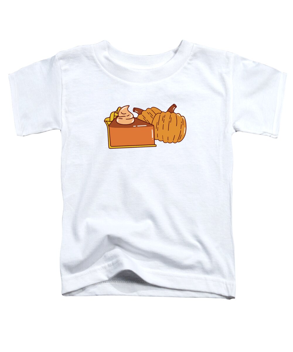 Pumpkin Spice Toddler T-Shirt featuring the digital art Pumpkin Spice Pie Foodie Whipped Cream Dessert by Toms Tee Store