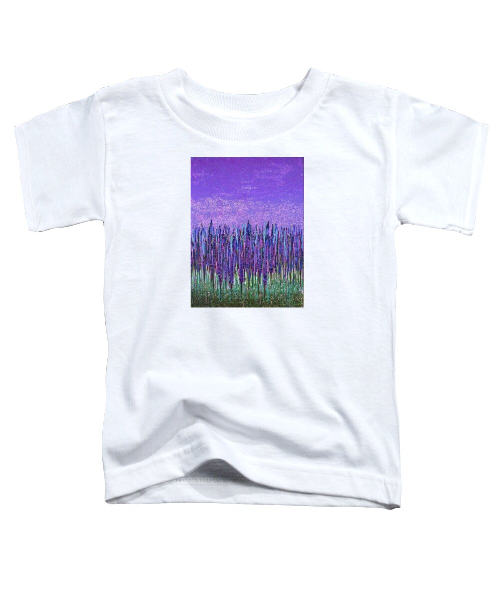 Purple Toddler T-Shirt featuring the painting Purple Landscape by Corinne Carroll
