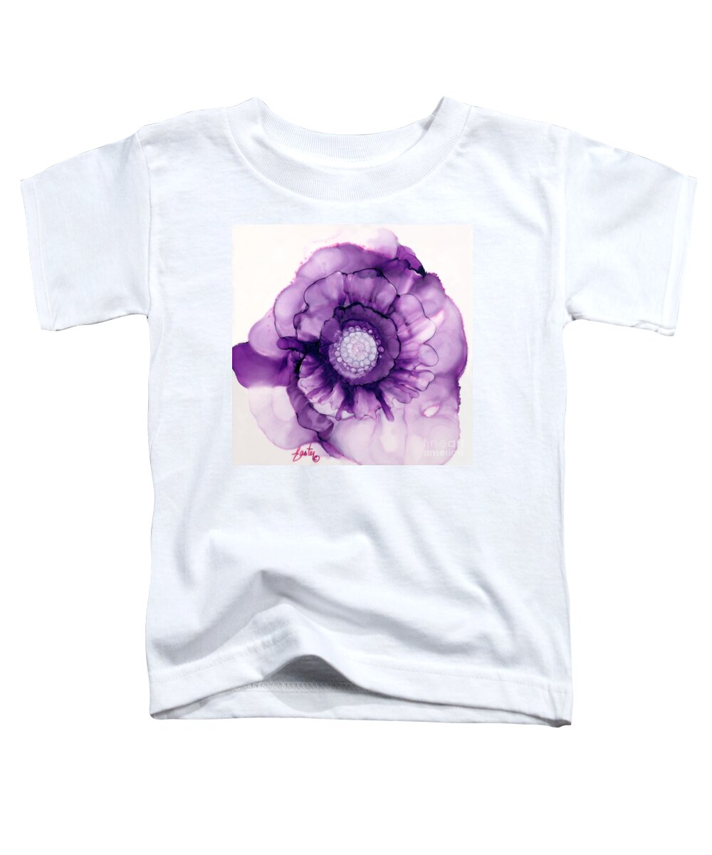 Purple Passion Flower Toddler T-Shirt featuring the painting Purple Passion Flower by Daniela Easter