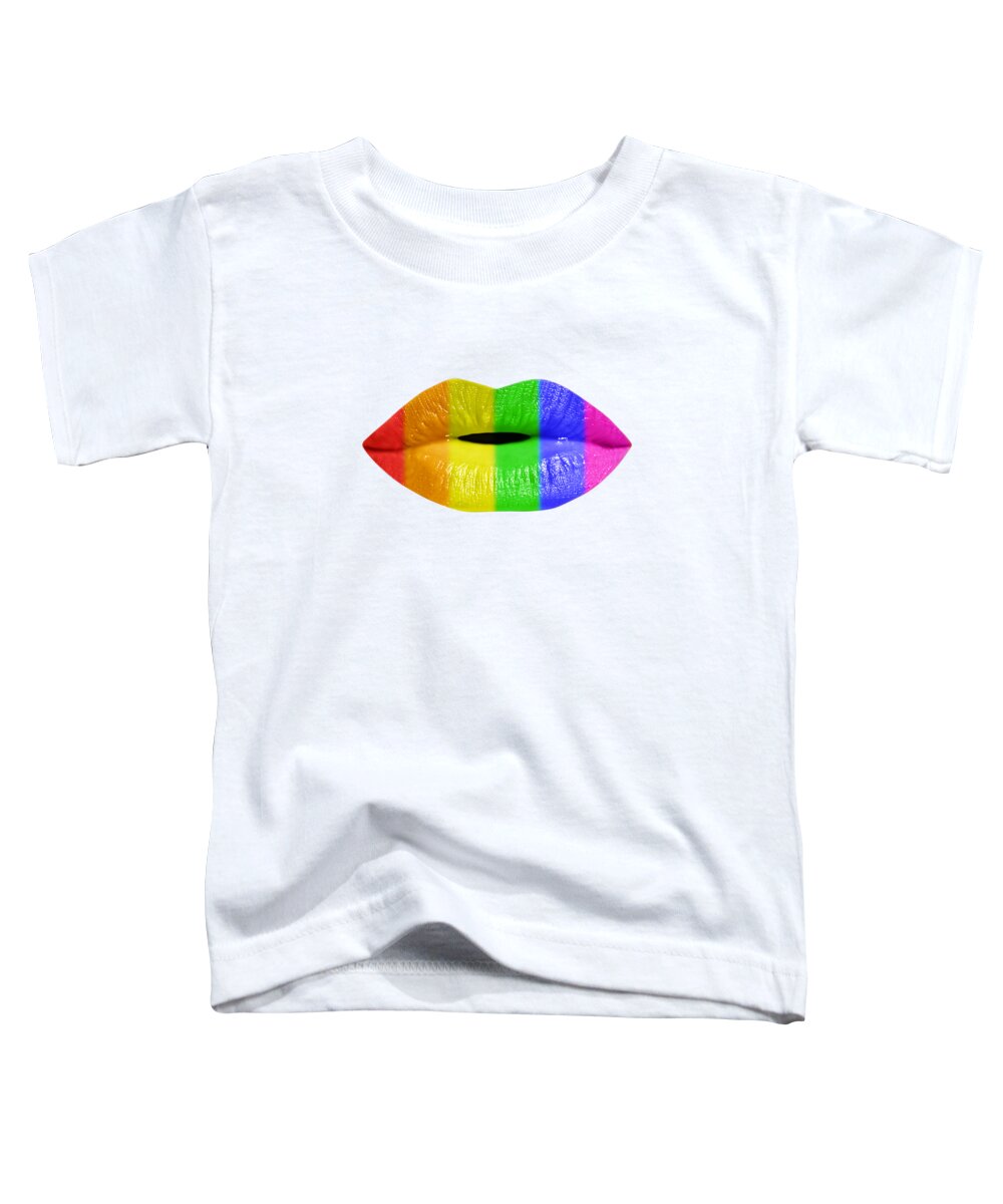 Lips Toddler T-Shirt featuring the photograph Rainbow lips by Delphimages Photo Creations